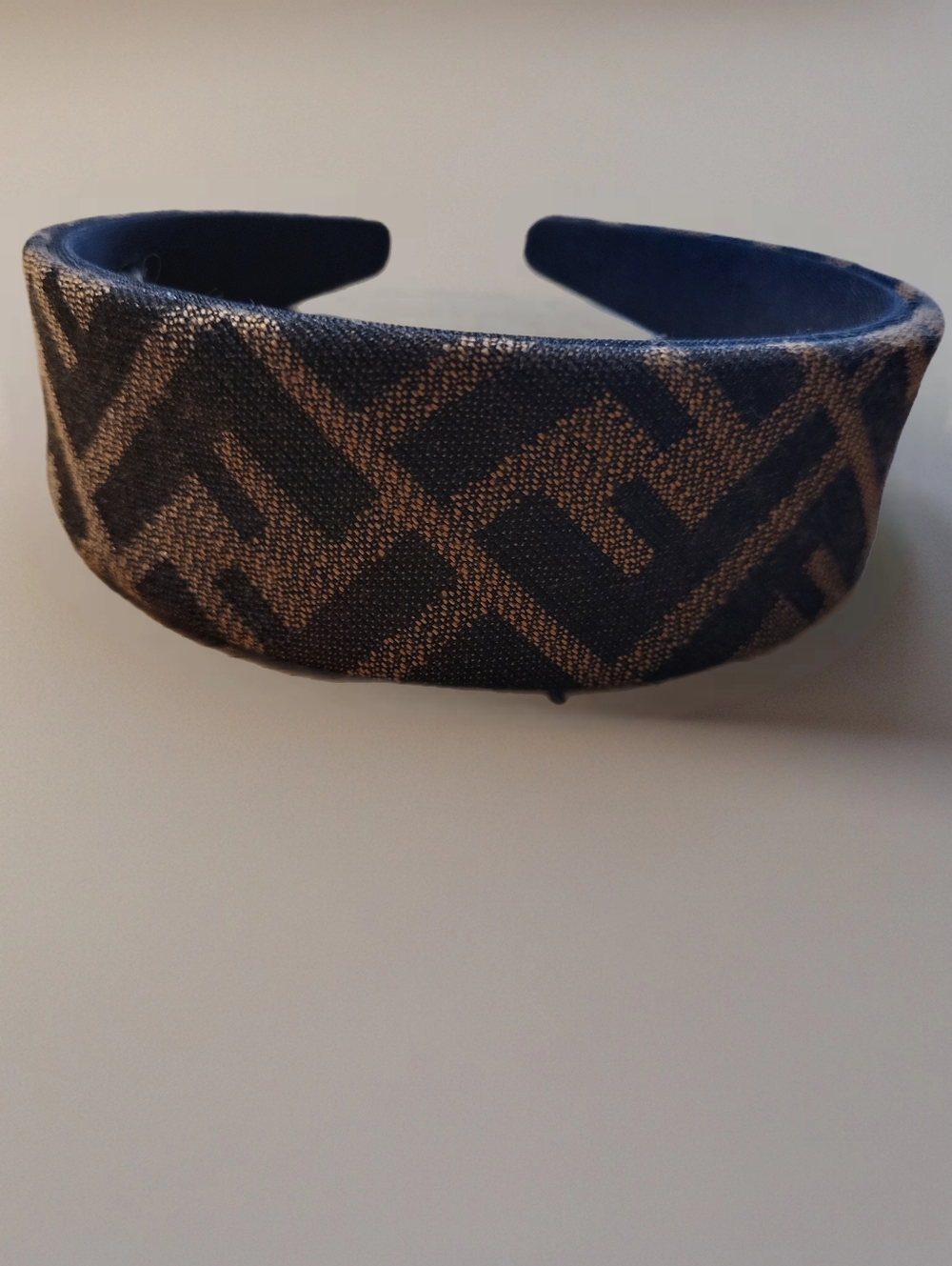 Designer-Inspired Black and Brown Patterned Padded Headband